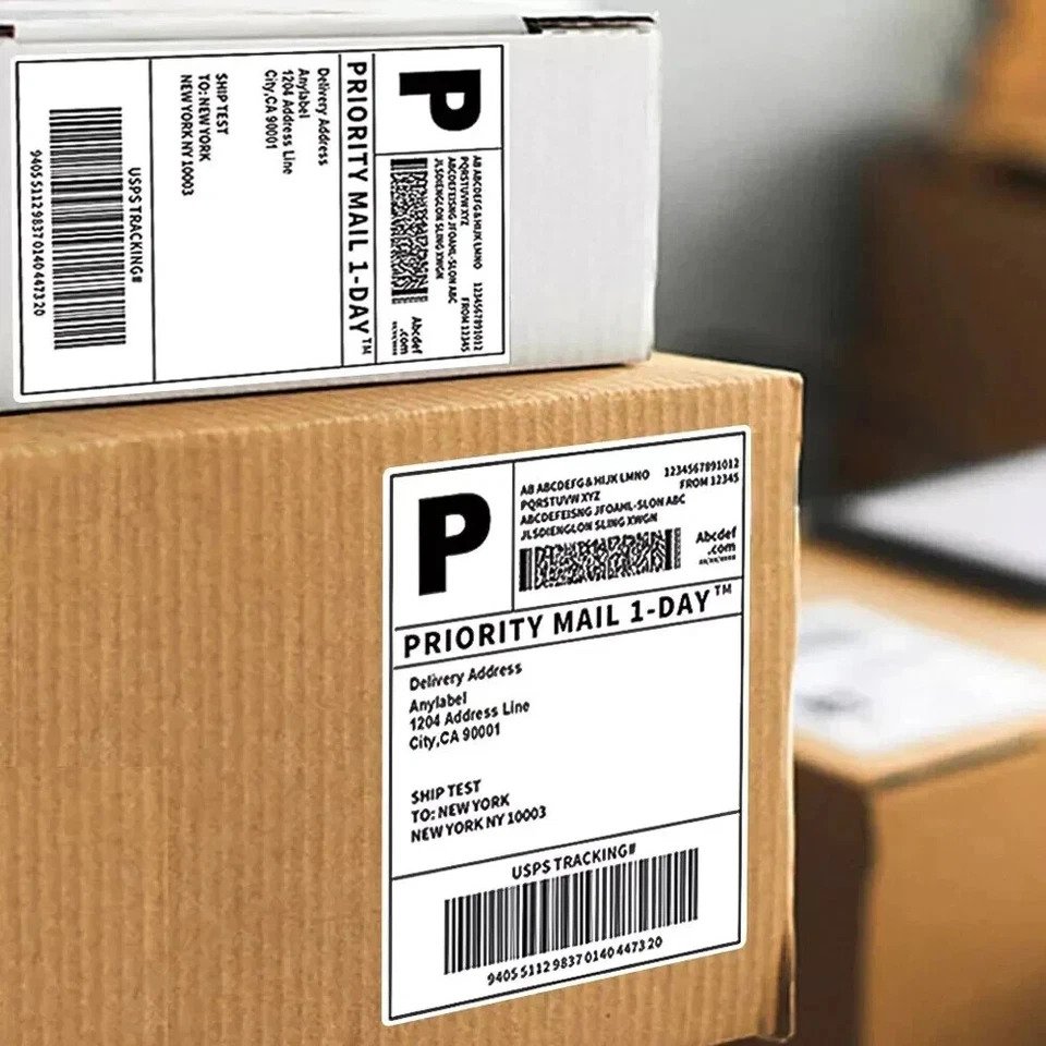 6000 4x6 fanfold direct thermal shipping labels perforated label - Image 6